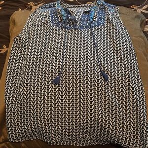 J Crew Blue and White Blouse